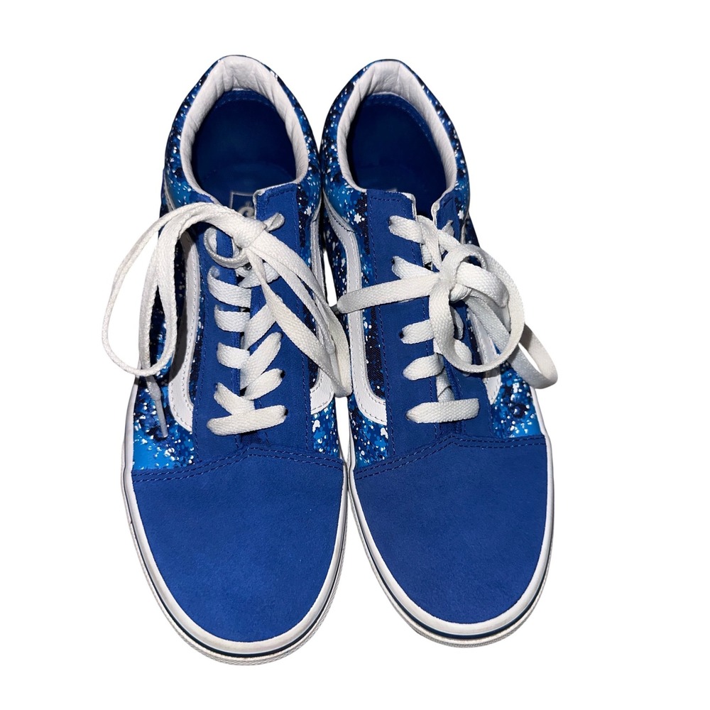 Vans Old Skool Youth size 6 Blue Galaxy Star Print Lace Up Low Top Sneakers